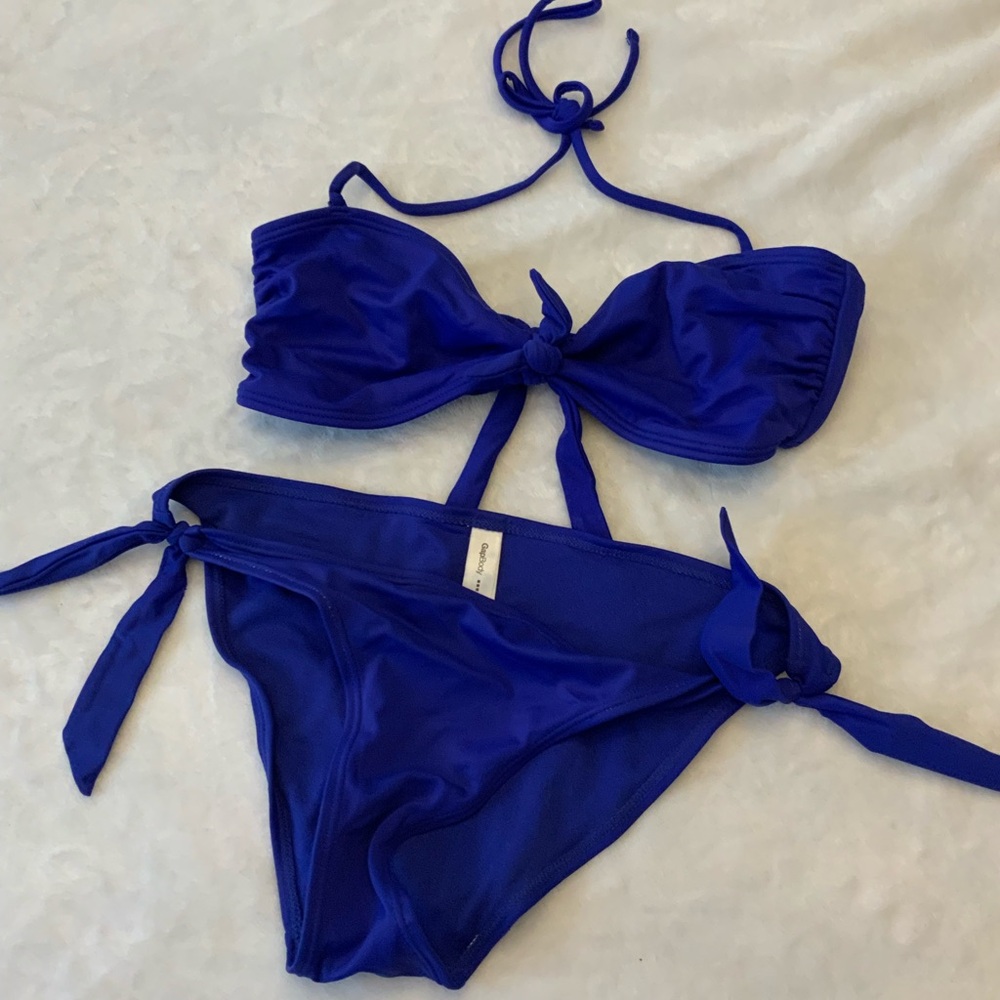 Gap Body Swimsuit 2 Piece Blue Padded Top - Picture 2 of 7